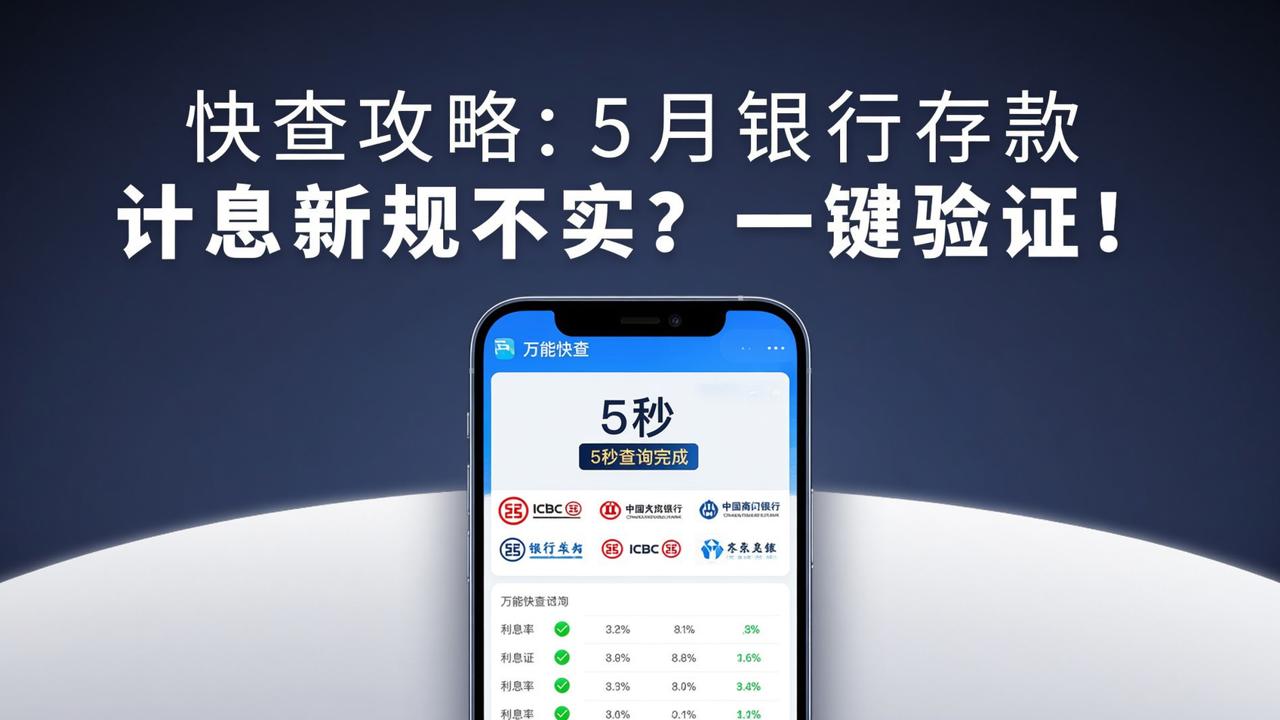 快查攻略：5月银行存款计息出新规不实一键查询，5秒获取全部信息
