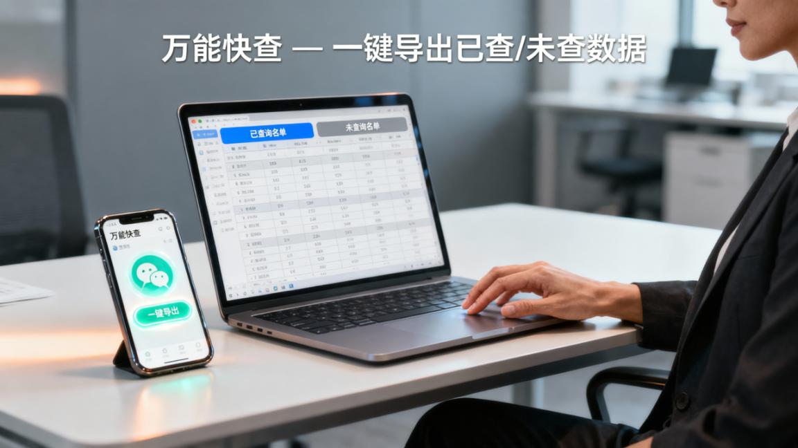 如何用万能快查导出查询结果：万能快查，一键导出已查询和未查询的数据Excel表