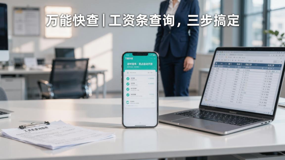 查工资条的小程序推荐？「万能快查」支持定时发布，到点自动开放查询