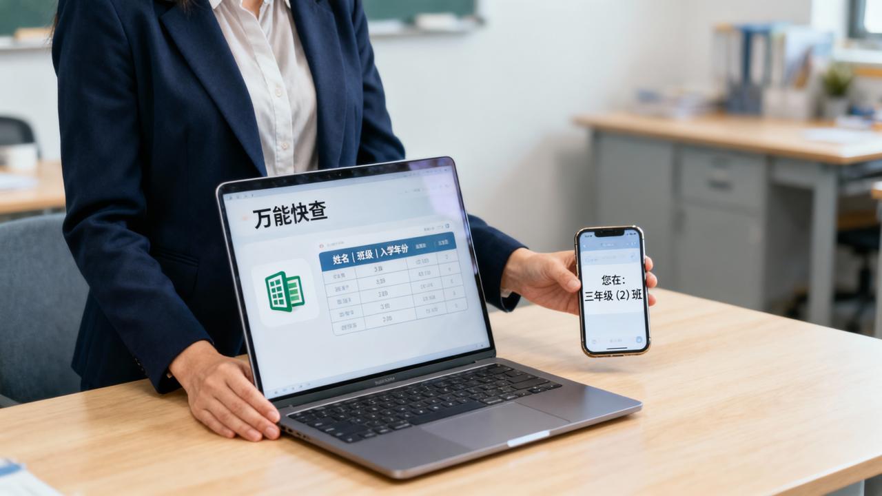 分班怎么查询？万能快查，Excel一键转查询系统，扫码一对一查