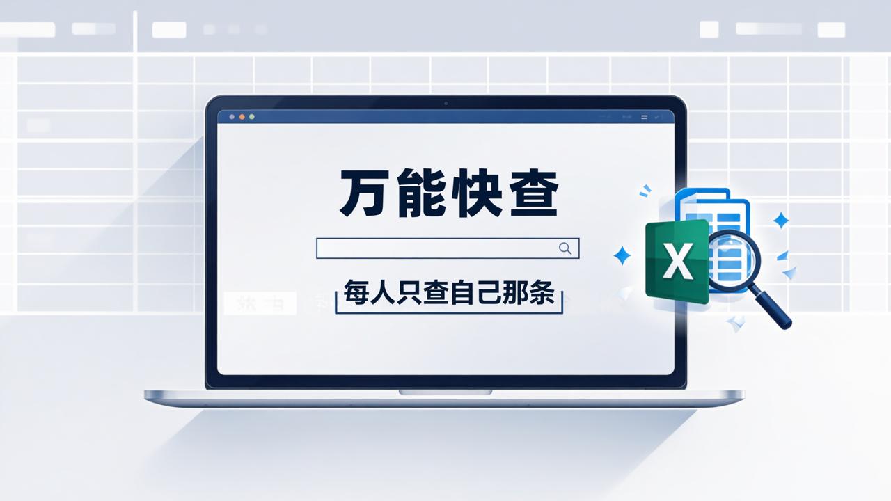 Excel表格发给谁看都方便？万能快查，Excel一键转查询系统，每人只查自己那条