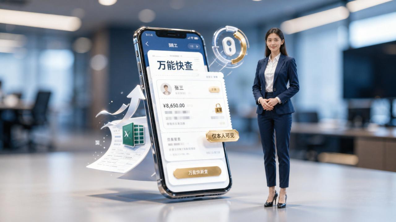 工资条查询小程序：万能快查，Excel一键转查询员工扫码私密查