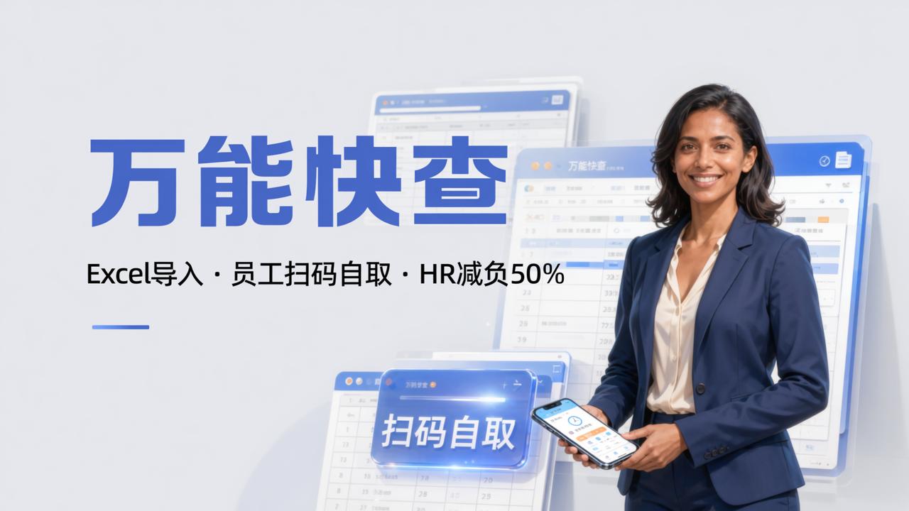 考勤明细每次都要群发核对？万能快查，Excel导入员工扫码自取，HR少一半工作量